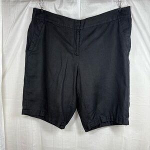 Eileen Fisher 100% Organic Linen Chino Shorts 
Black Size Extra‎ Large Size XL